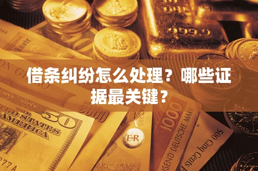 武汉借条纠纷怎么处理？哪些证据最关键？