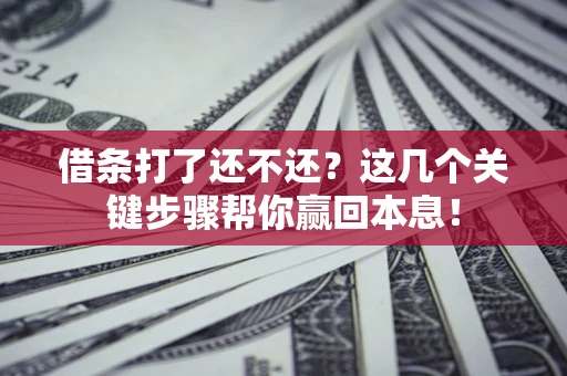 武汉借条打了还不还？这几个关键步骤帮你赢回本息！