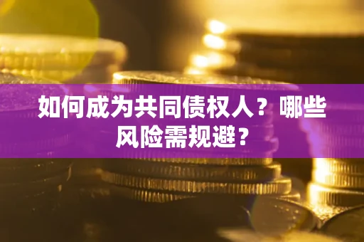 武汉如何成为共同债权人？哪些风险需规避？