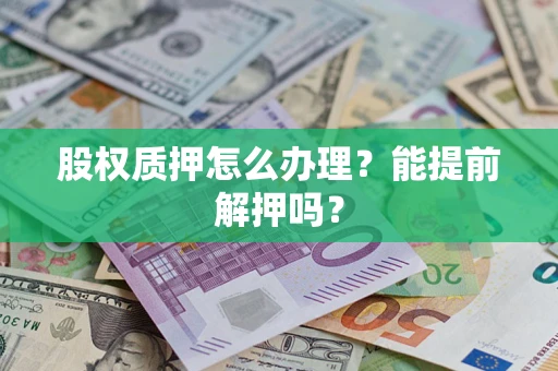 武汉股权质押怎么办理？能提前解押吗？
